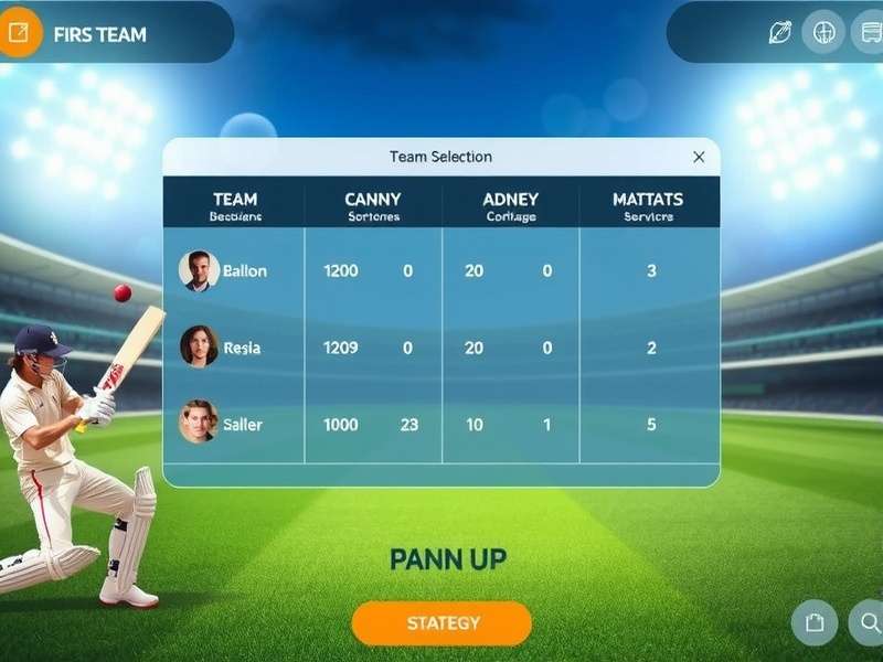 Fantasy Cricket team selection interface